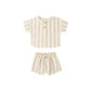 Summer Stripe Woven Boxy Top + Short Set - Quincy Mae