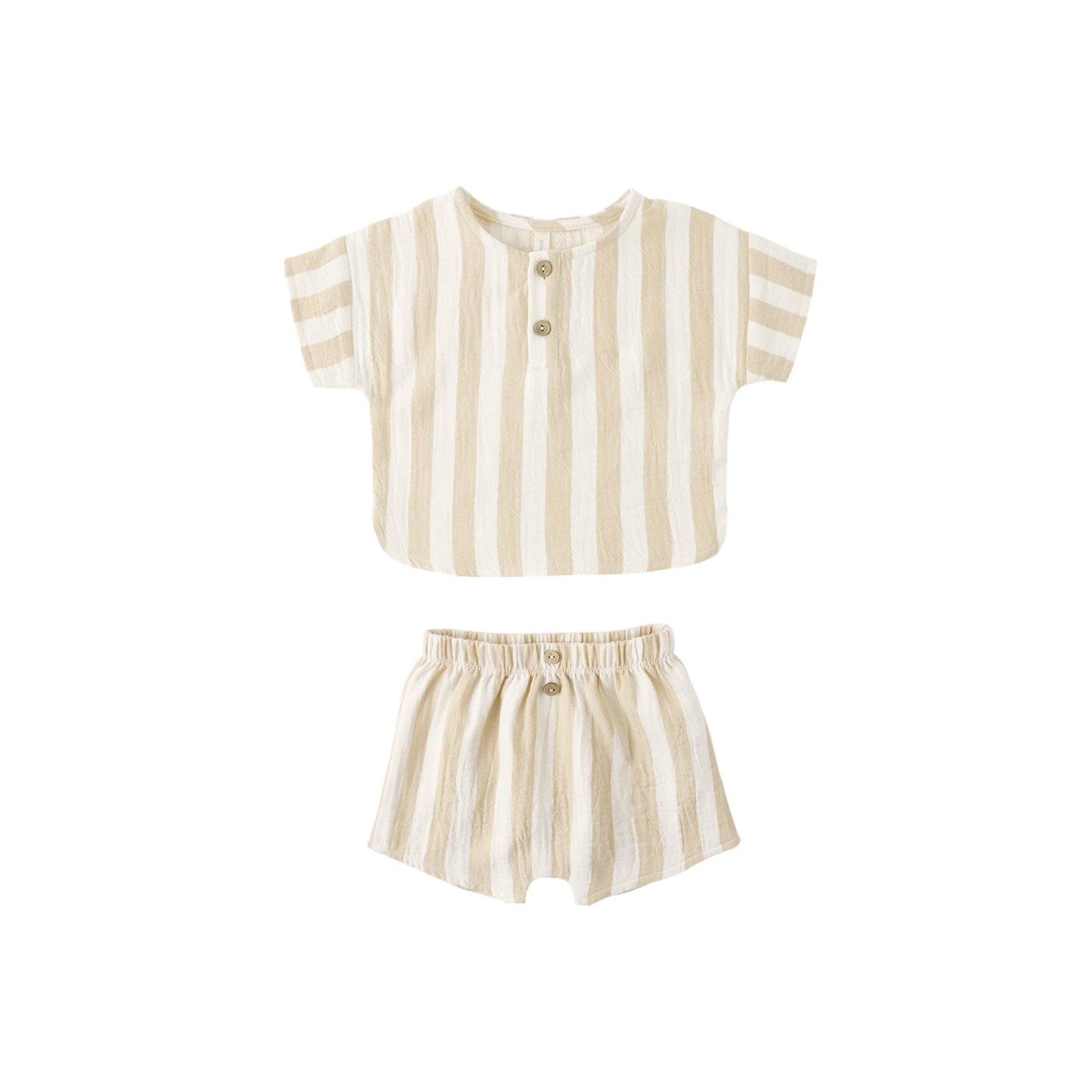 Summer Stripe Woven Boxy Top + Short Set - Quincy Mae