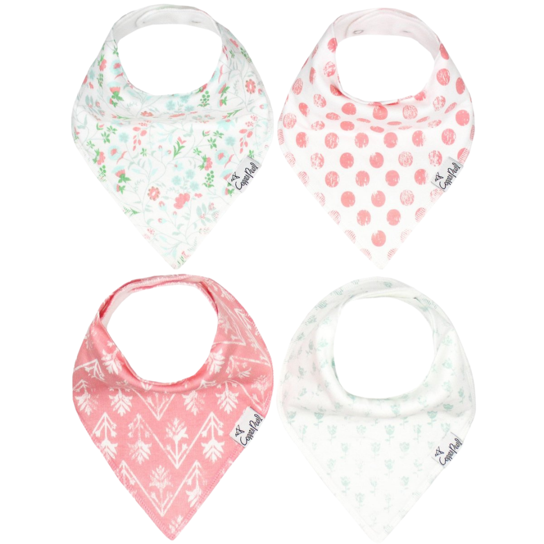 Claire Bandana Bib Set (4 pack) - Copper Pearl