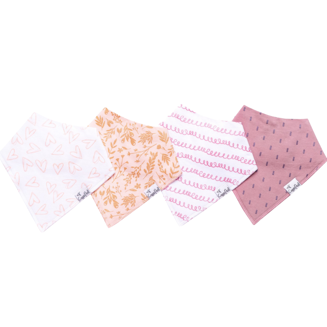 Lola Bandana Bib Set (4 pack) - Copper Pearl