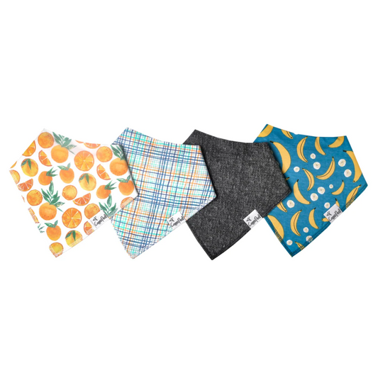 Citrus Bandana Bib Set (4 pack) - Copper Pearl