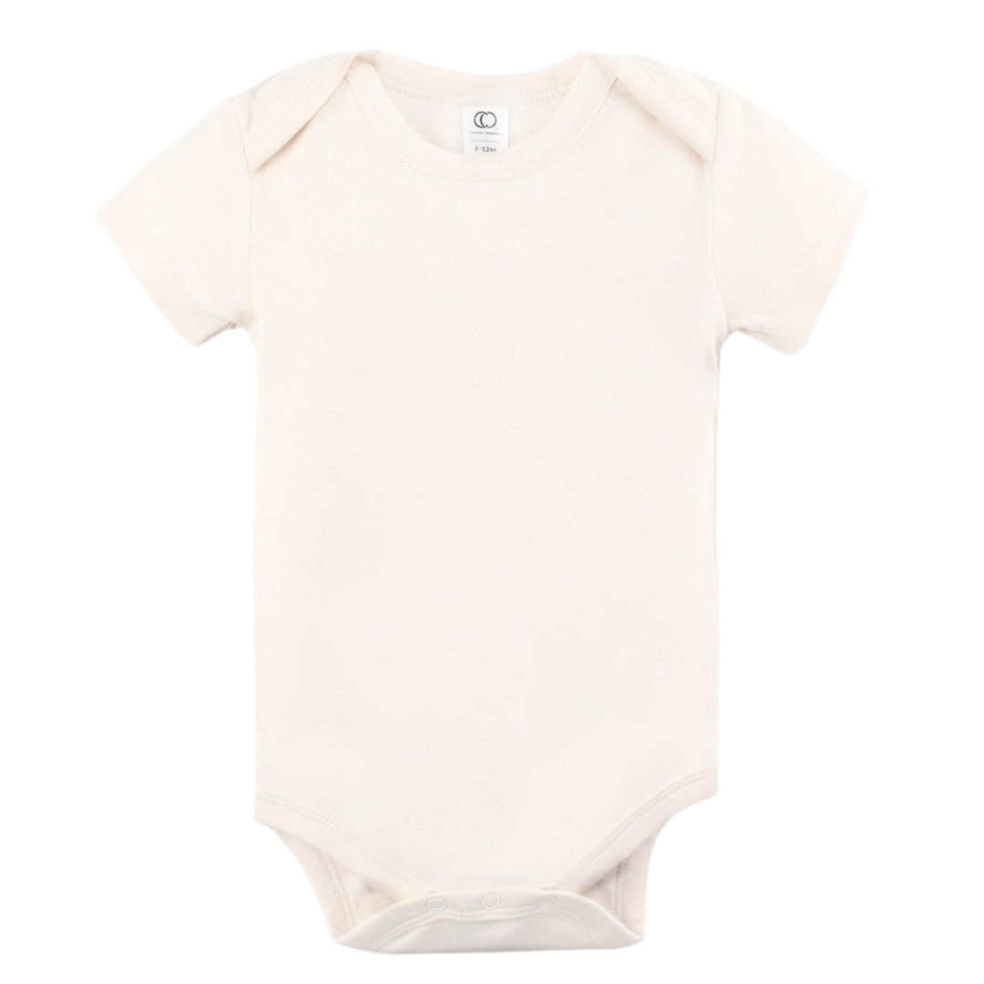 Natural Short Sleeve Bodysuit - Colored Organics