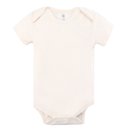 Natural Short Sleeve Bodysuit - Colored Organics