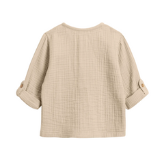 Clay Croix Muslin Convertible Sleeve Henley - Colored Organics