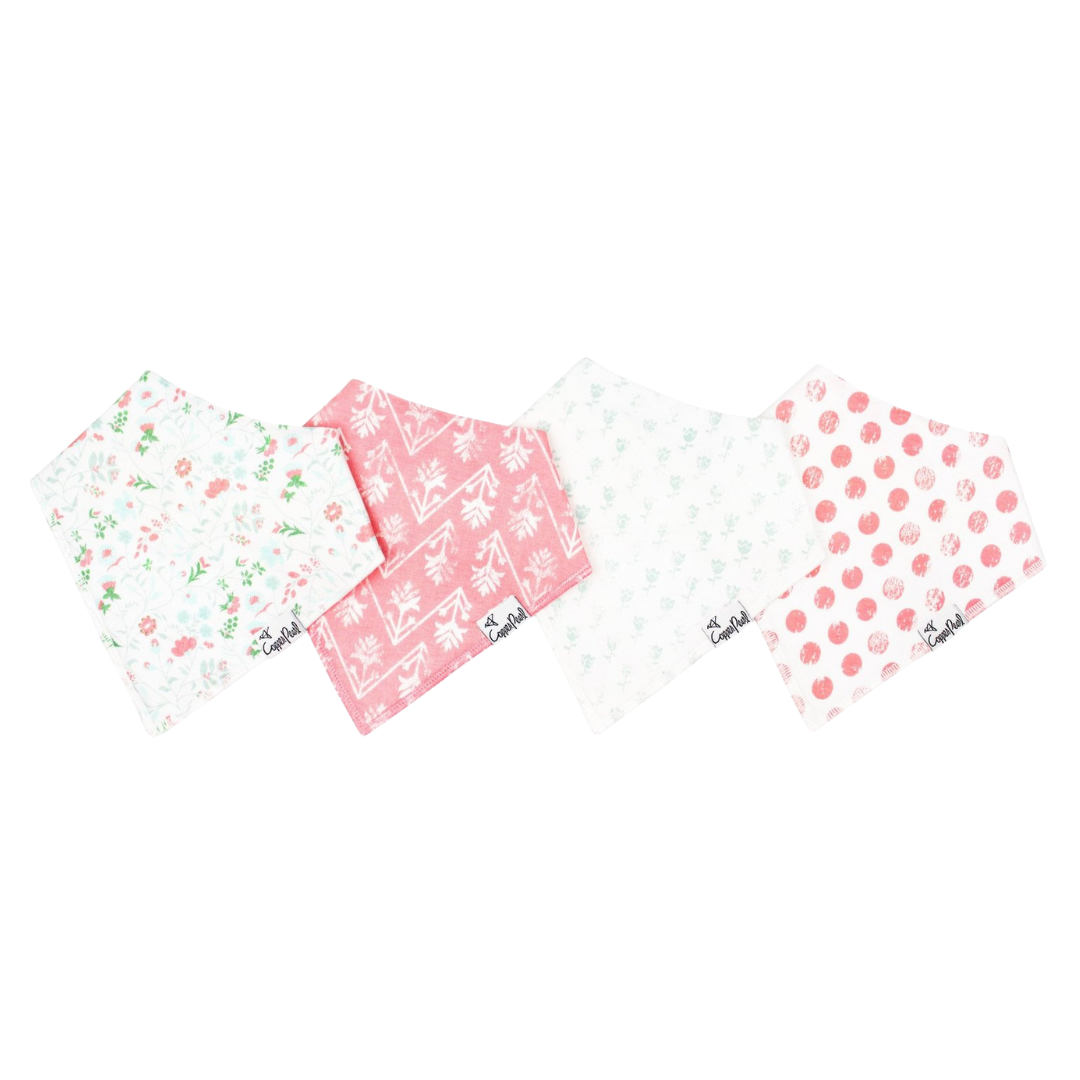 Claire Bandana Bib Set (4 pack) - Copper Pearl