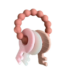 Key Teething Rattle - Three Hearts