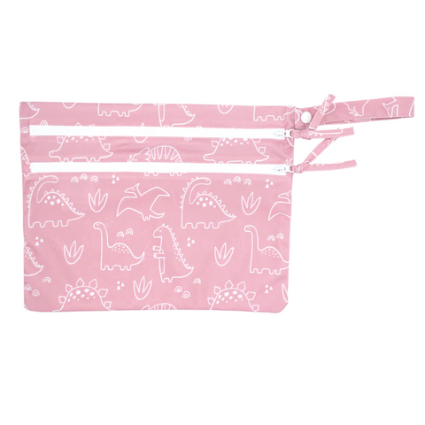 Blush Dino Friends Waterproof Wet Bag - Bapron