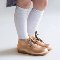 White Cable Knit Knee High Socks - Little Stocking Co.