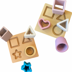 Silicone Shape Puzzle - Three Hearts Modern Teething