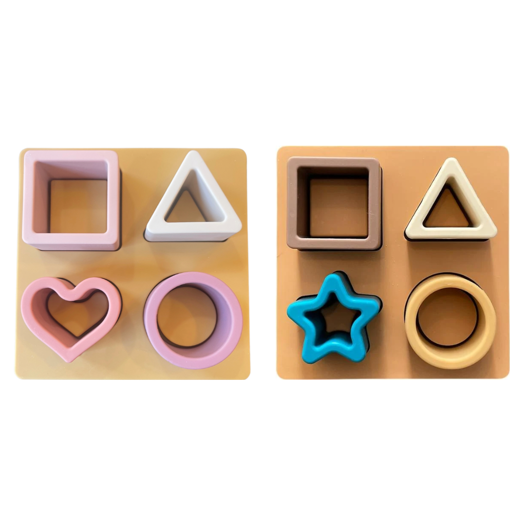 Silicone Shape Puzzle - Three Hearts Modern Teething