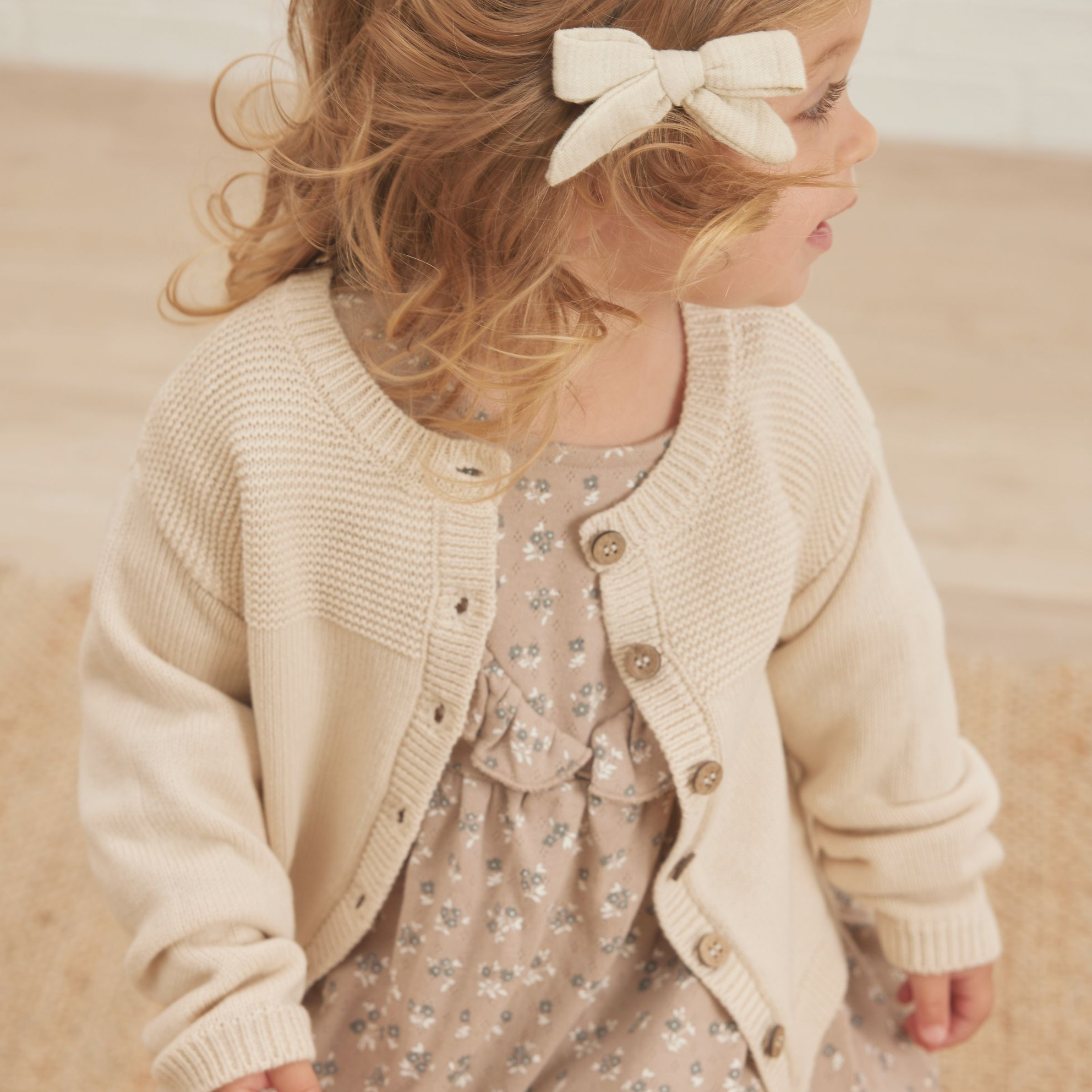 Natural Knit Cardigan - Quincy Mae